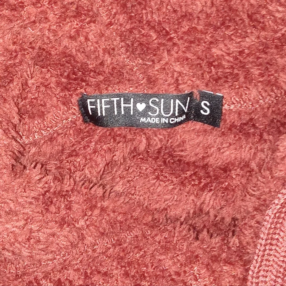 Fifth Sun Sherpa Burgundy Hoodie Juniors Sz Small Plush Very Soft